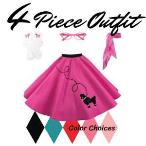 Adult 4 pc - 50's Poodle Skirt Outfit