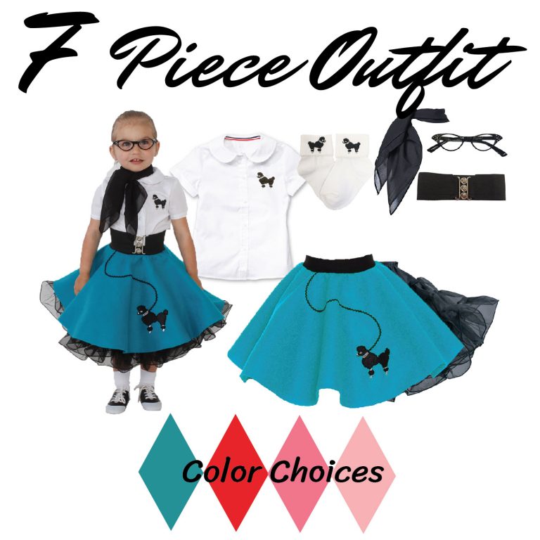 Hip Hop 50's Shop | Toddler 7 pc - 50's Poodle Skirt Outfit