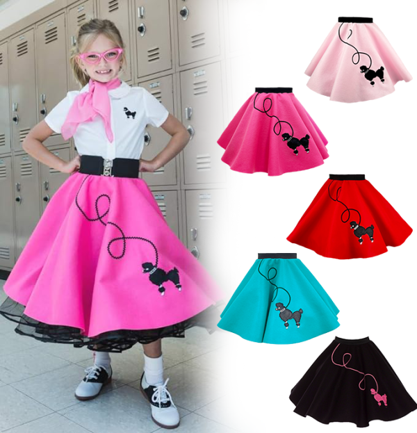 10 12 yrs Large Child 50 s Poodle Skirt