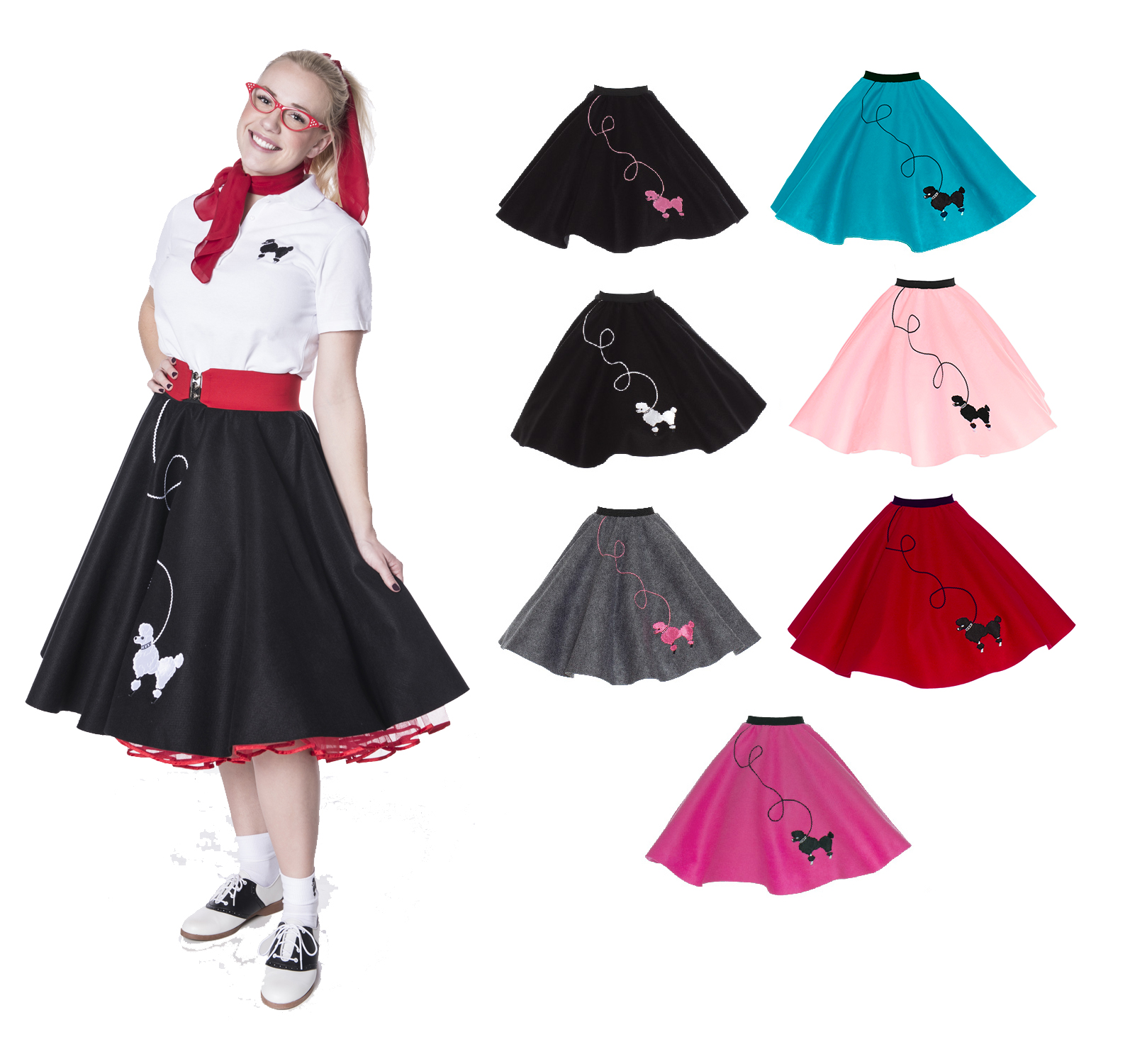 Adult Pc 50's Poodle Skirt Outfit | demo.duepuntiassociazione.it