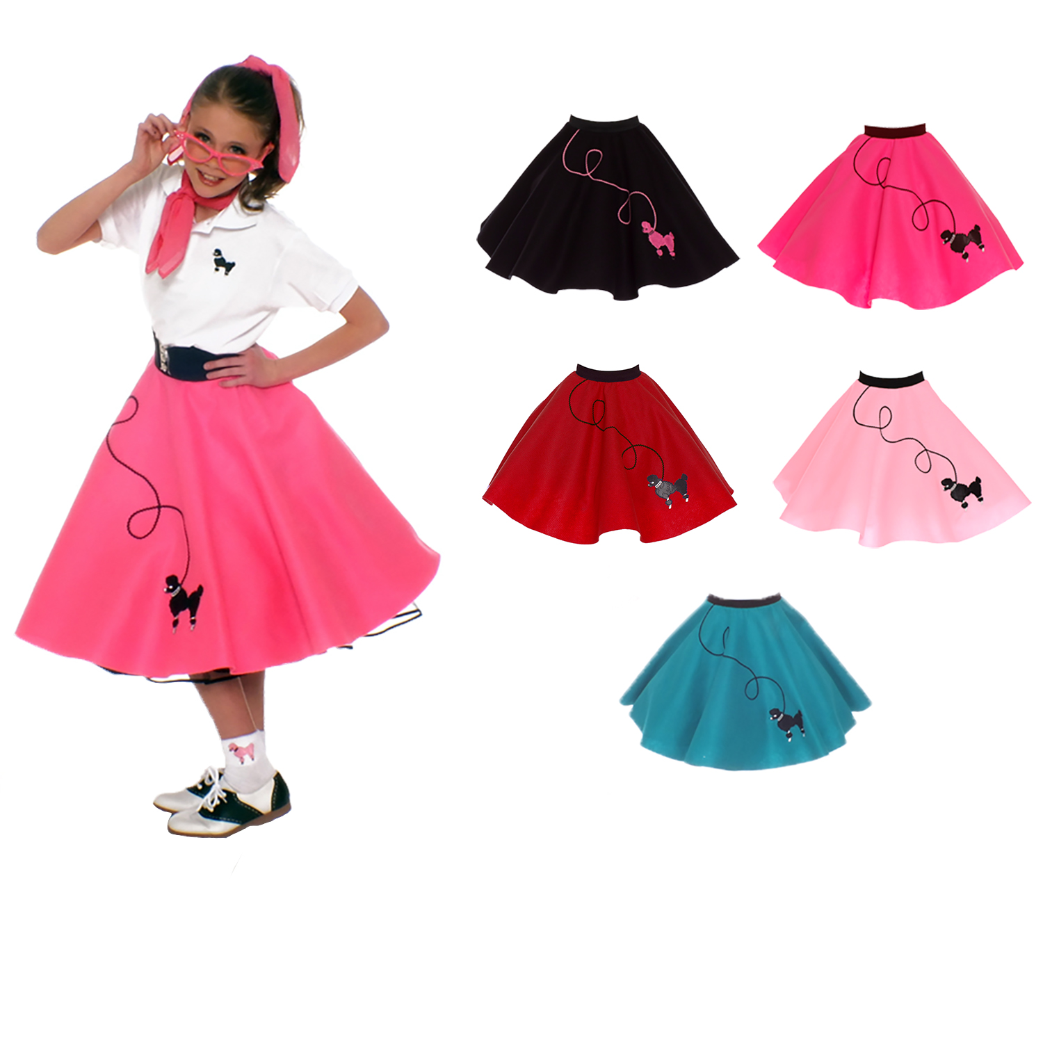 Hip Hop 50's Shop 1012 yrs Large Child 50's Poodle Skirt