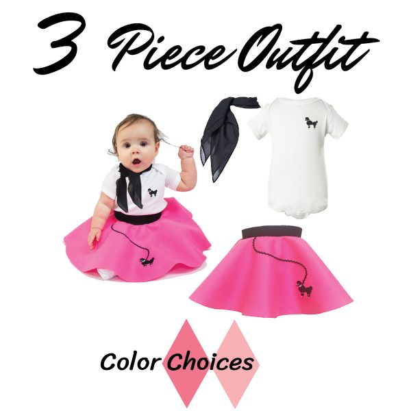 Hip Hop 50s Shop Baby/Toddler Cat Eye Glasses Halloween Poodle Skirt Costume 
